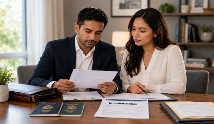 Couple Preparing For Immigration Interview